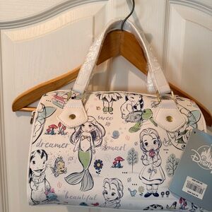 Disney Animation Studio White Baby Princess print Satchel Bag. NWT